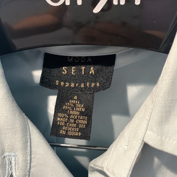 Moda Seta separate pants suit size 4 75%silk 25% linen - Picture 10 of 14